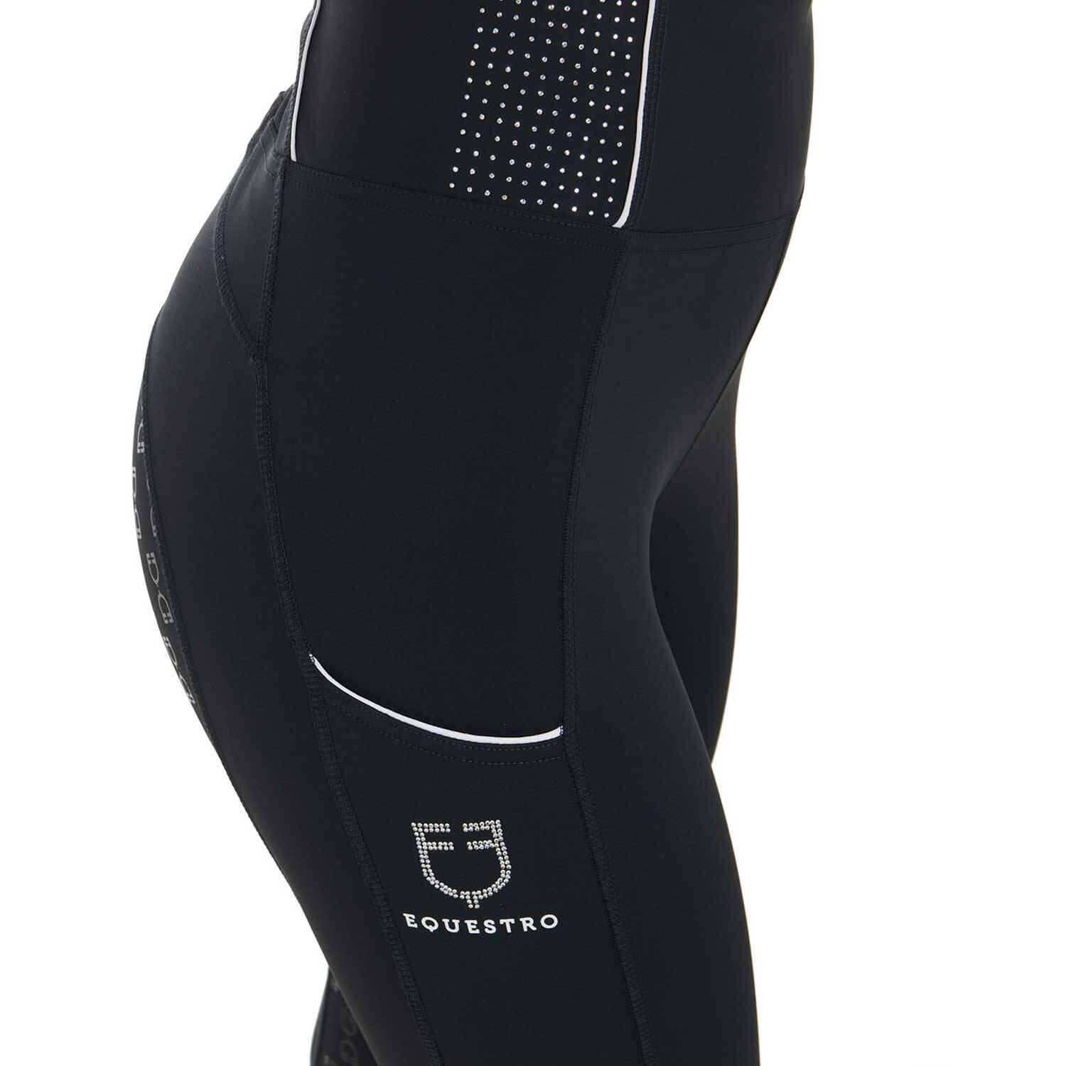 Equestro - Legging Full Grip Slim Fit Avec Strass - Equestro - Pantalon D'Équitation - Noir - Xs - Decathlon