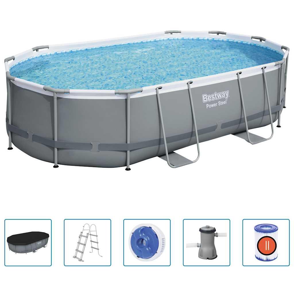 Bestway Ensemble de piscine Power Steel Ovale 488x305x107 cm 2/7