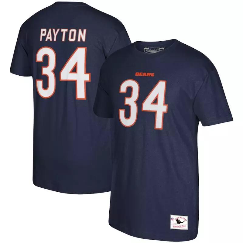 T-shirt NFL Walter Payton Chicago Bears Mitchell & Ness player Bleu marine 3/3