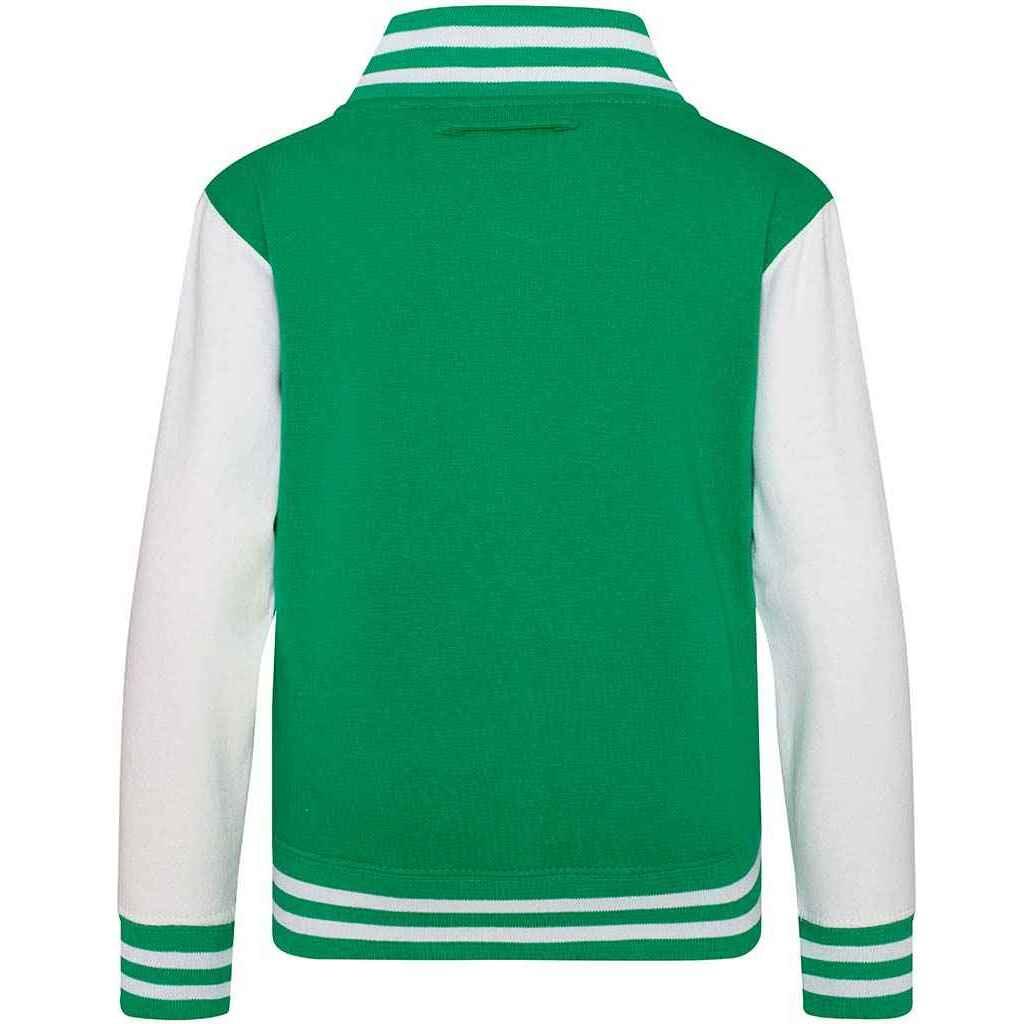Giacca College Bambini Awdis Verde Kelly Bianco 2/2