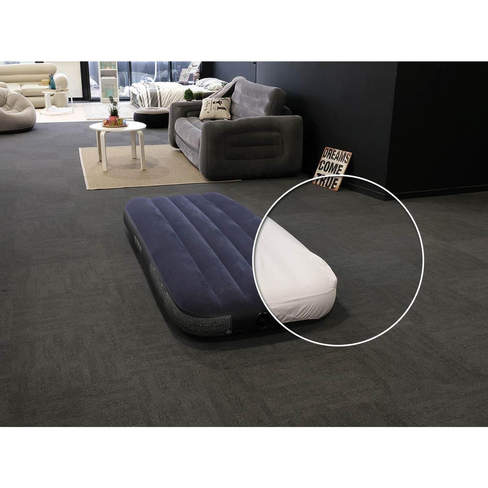 Intex - Pack Matelas Gonflable Classic Downy 1 Place  + Drap Housse - Lit De Camps - Bleu - No Size - Decathlon