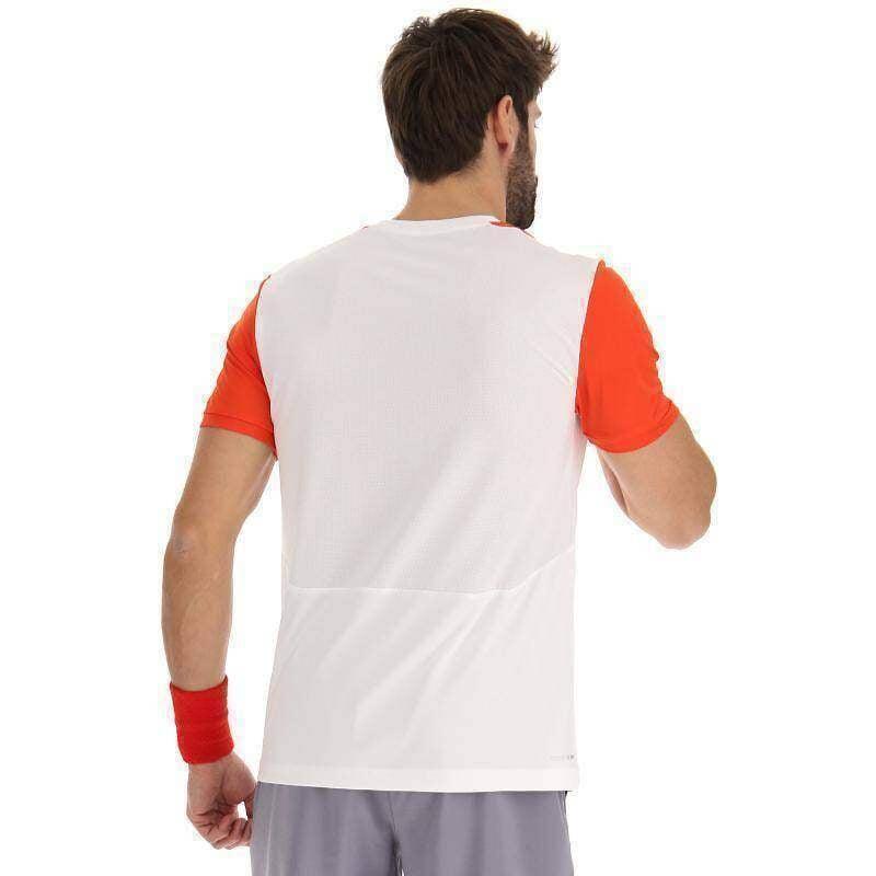 Camiseta Lotto Top IV Blanco Brillante Rojo Amapola 3/5