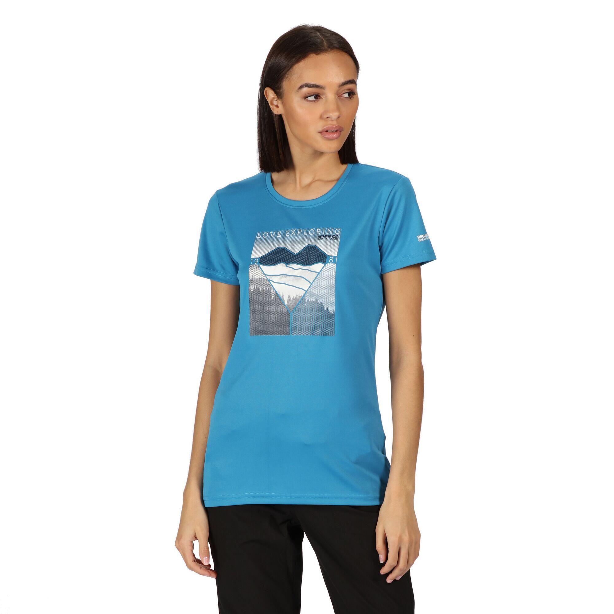 Trainingsshirt Fingal V Wandern/Outdoor/Trekking Damen Blue Aster Atmungsaktiv 2/3