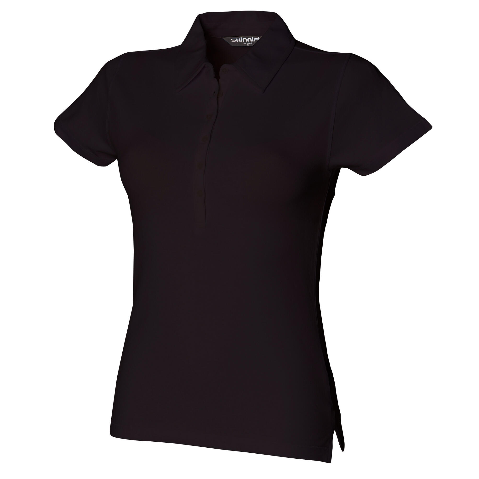 Polo Elasticizzata Donna Skinni Fit Nero 2/3