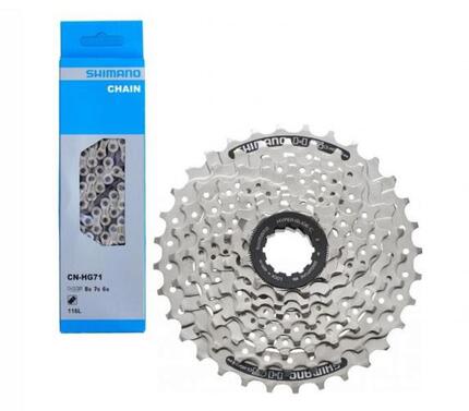 Shimano Kette CN-HG71 6/7/8-fach 116 Glieder + Kassette CS-HG41 8-fach 11-32 ...