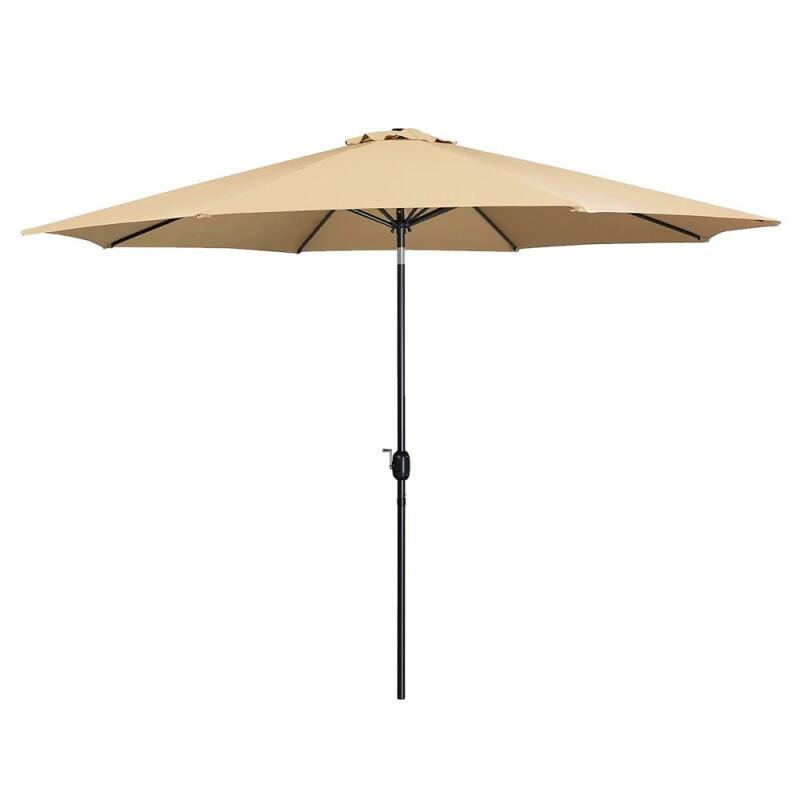 Guarda-sol de aço 8 hastes D270 cm Poliéster Castanho 10482