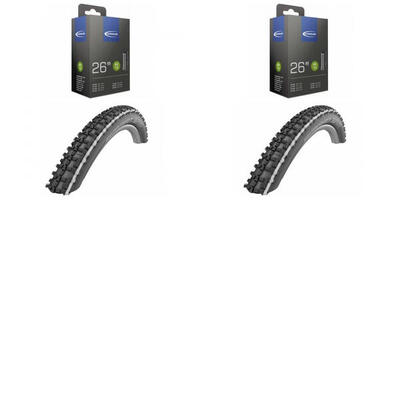 Continental 2x Schwalbe Reifen Smart Sam HS476 Draht 26x2.25 + 2x Schlauch AV...