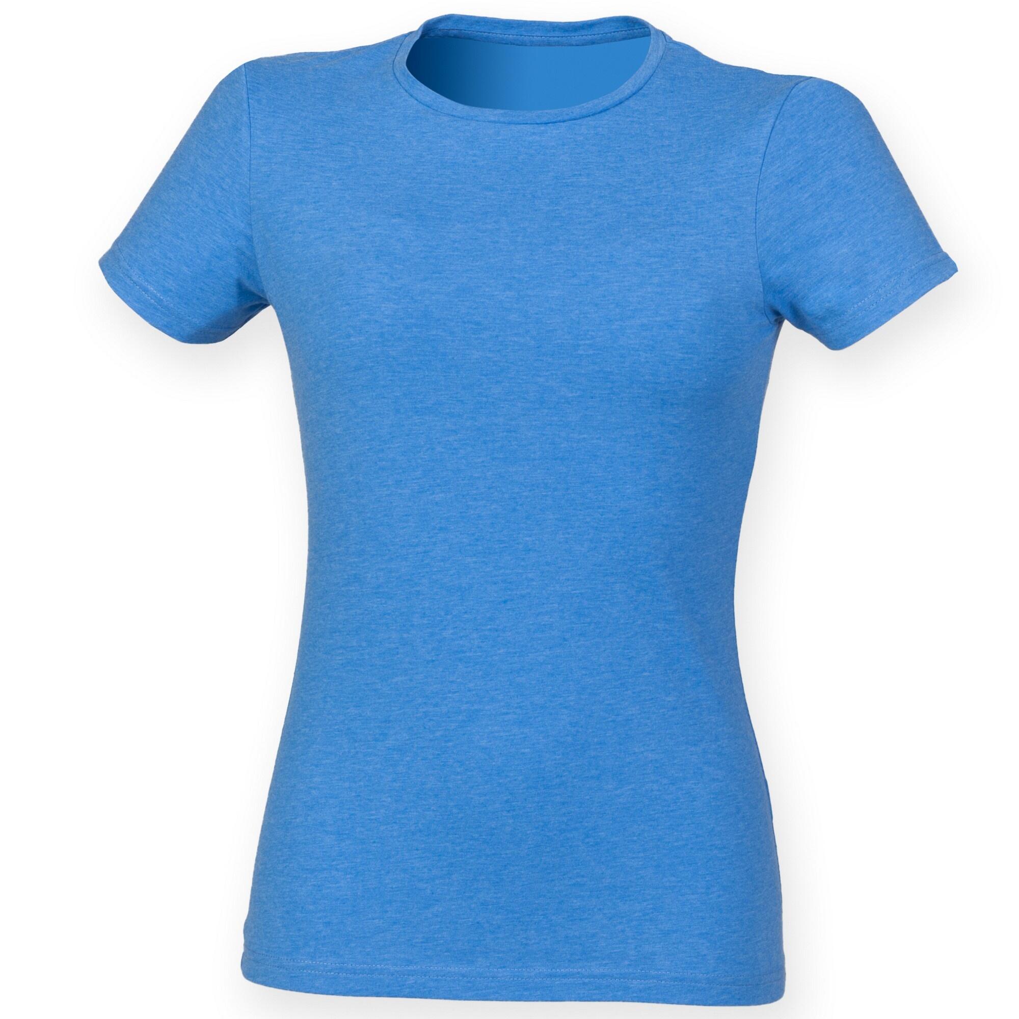 Feel Good Stretch TShirt, Kurzarm Damen Blau meliert 2/2