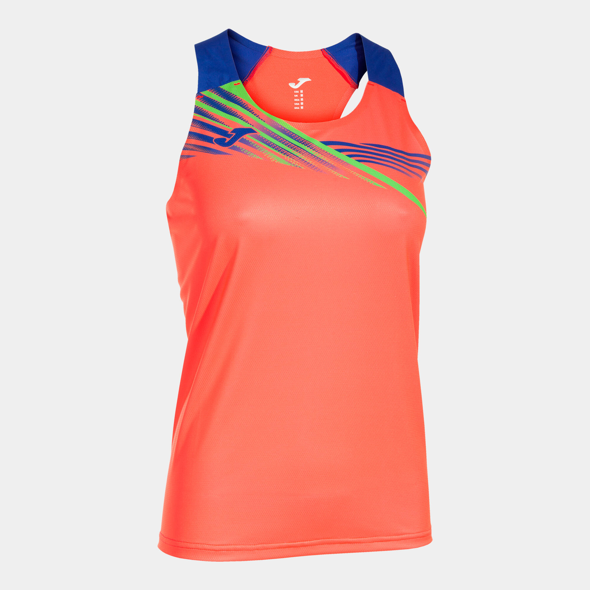 Joma - Débardeur Running Femme Joma Elite X Corail Fluo - T-shirt Sans Manche - Bleu|rose|rouge - Decathlon