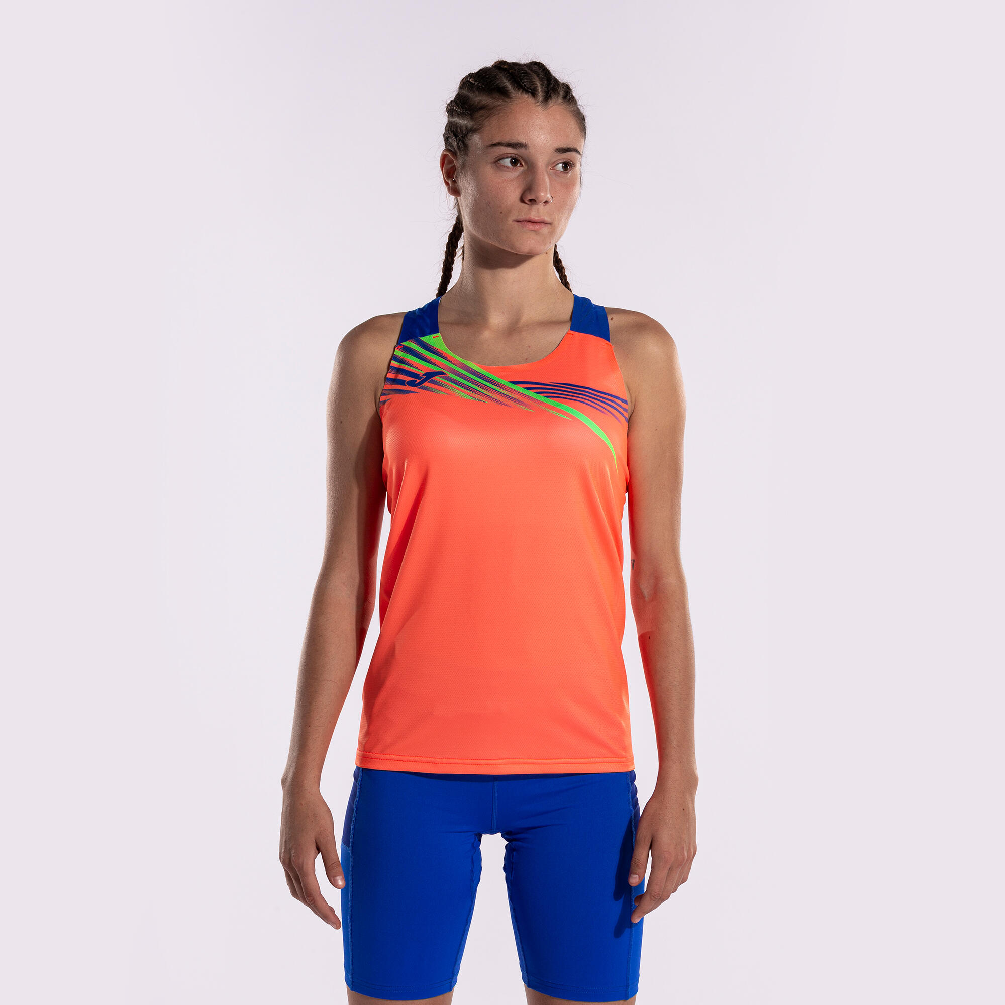T-Shirt De Alça Running Mulher Joma Elite X Coral Fluor 3/6