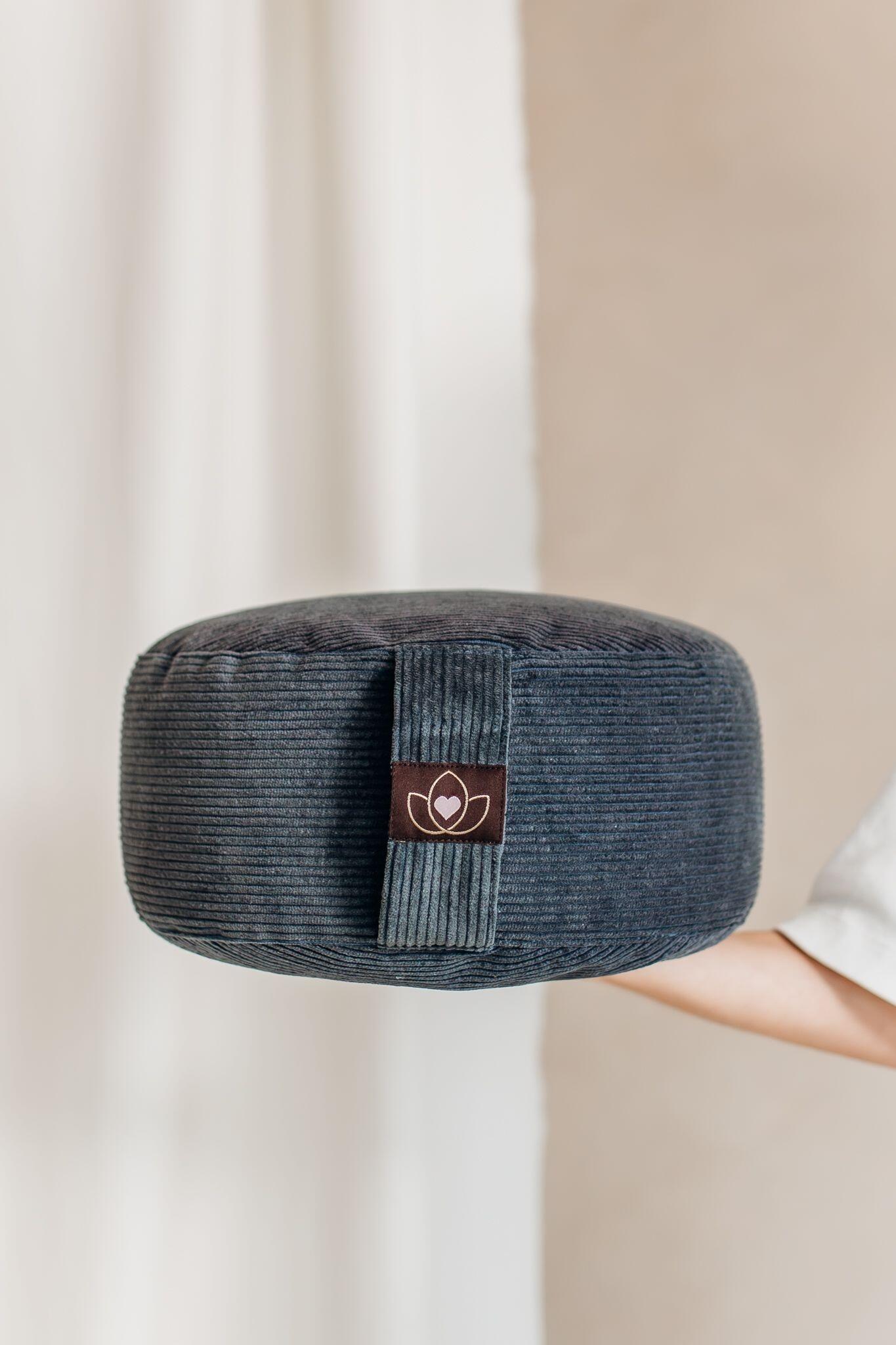 Lotus Meditatiekussen eco rib antraciet rond 2/5