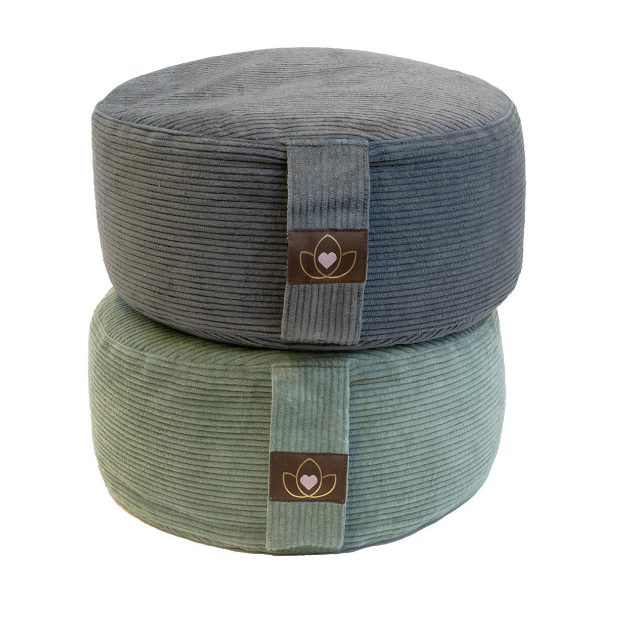 Lotus Meditatiekussen eco rib antraciet rond 3/5