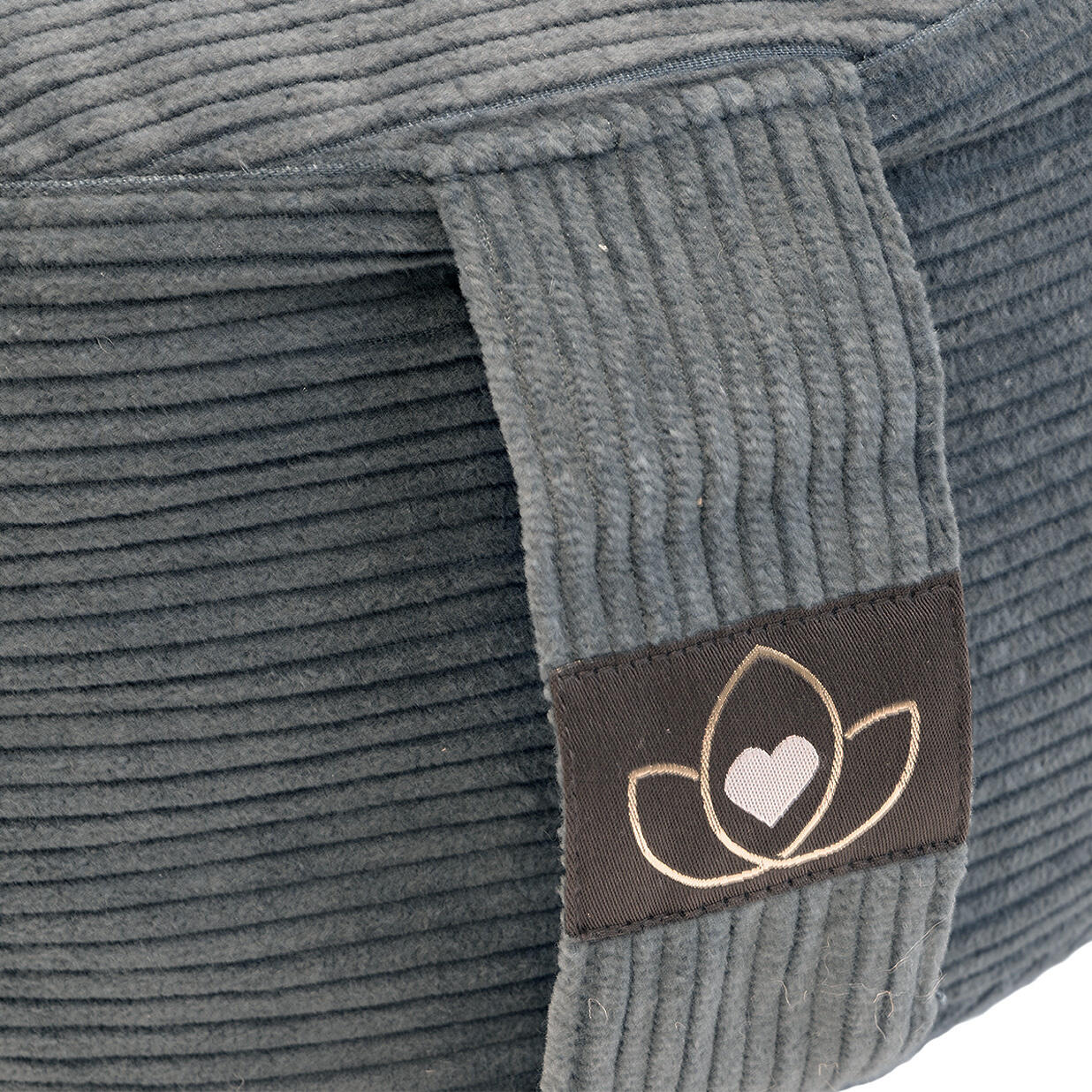 Lotus Meditatiekussen eco rib antraciet rond 4/5