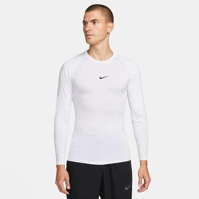 Maglie maniche lunghe da palestra uomo nike bianco