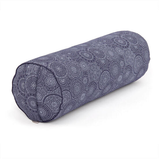 Gemustertes Yoga-Bolster (rund) mit Dinkelfüllung