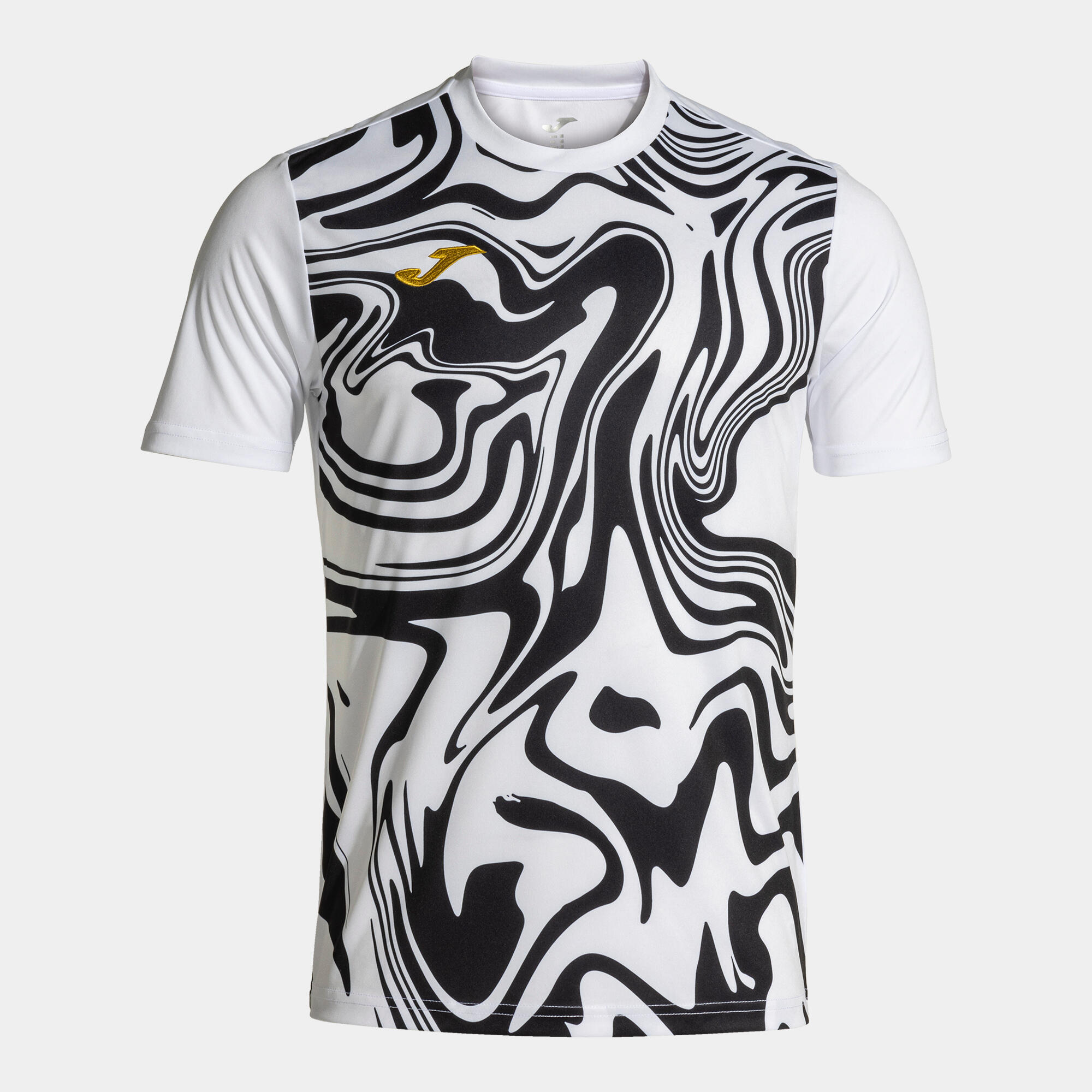 Joma Lion II Sport T-Shirt Herren Weiß/Schwarz L - Atmungsaktiv und Leicht 5/5