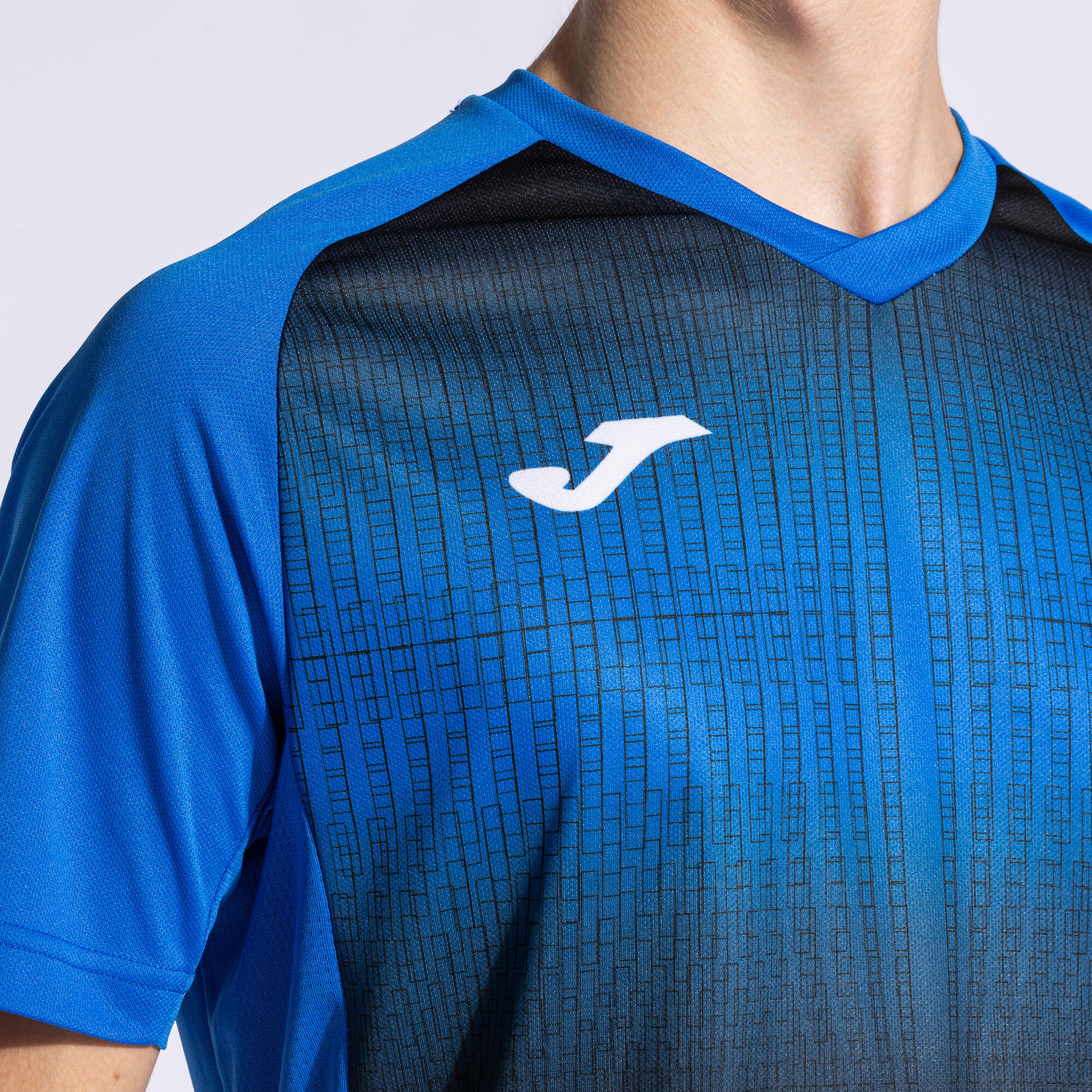 Maillot Manches Courtes Football Homme Joma Tiger V Bleu Roi 5/5