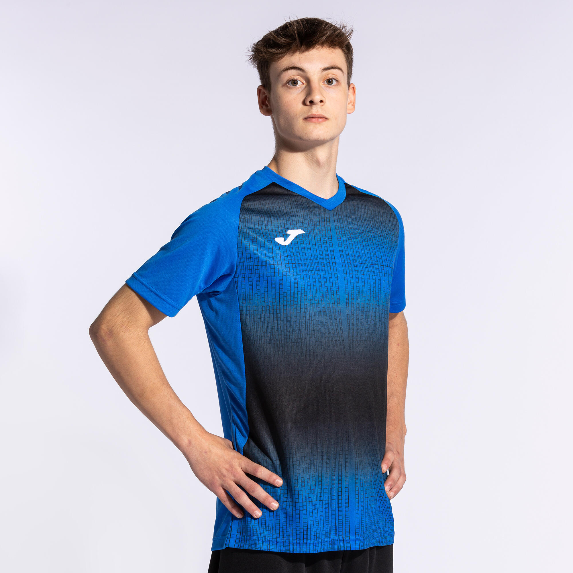 Maillot Manches Courtes Football Homme Joma Tiger V Bleu Roi 3/5