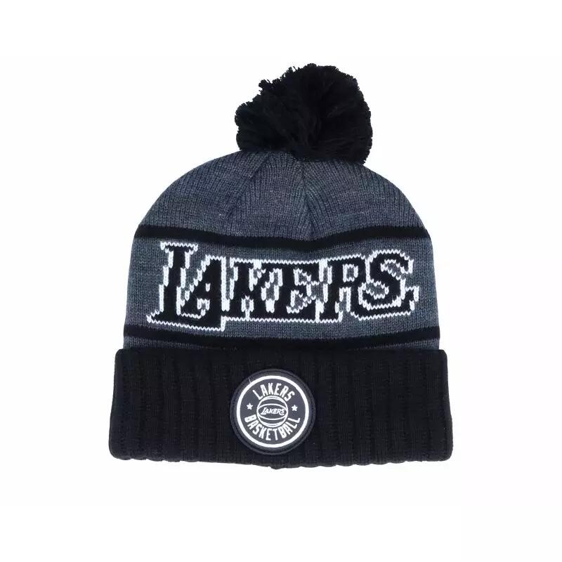 Bonnet NBA Los Angeles Lakers Mitchell & Ness Reflective Patch Knit Noir 1/2