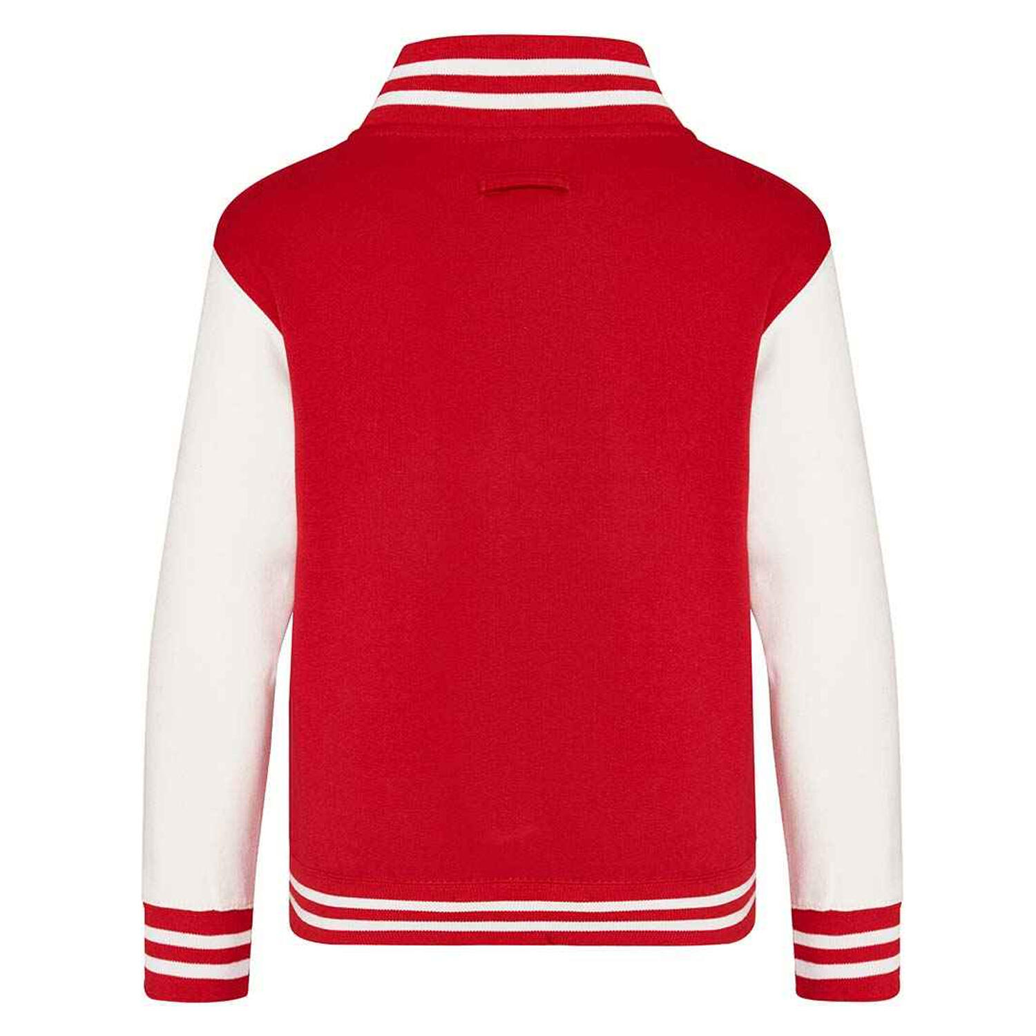 Giacca College Bambini Awdis Rosso Fuoco Bianco 2/2