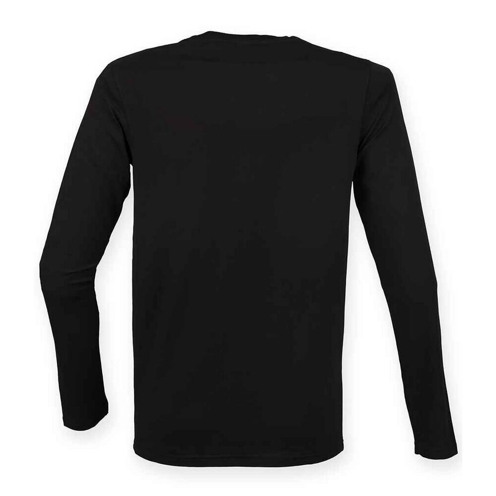 "Feel Good" TShirt für Langärmlig Herren Schwarz 2/3