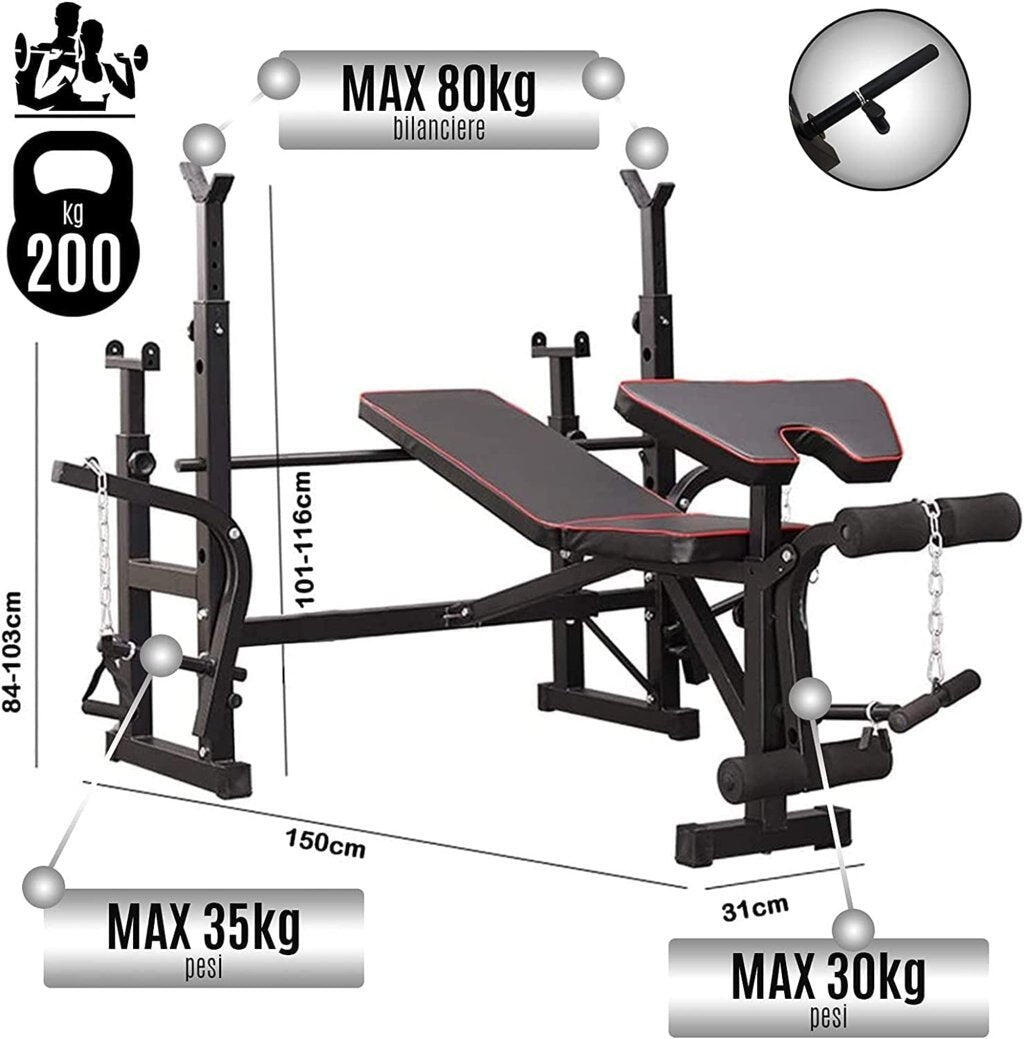 Panca Multifunzione con Bilanciere da 180CM FF 2/7