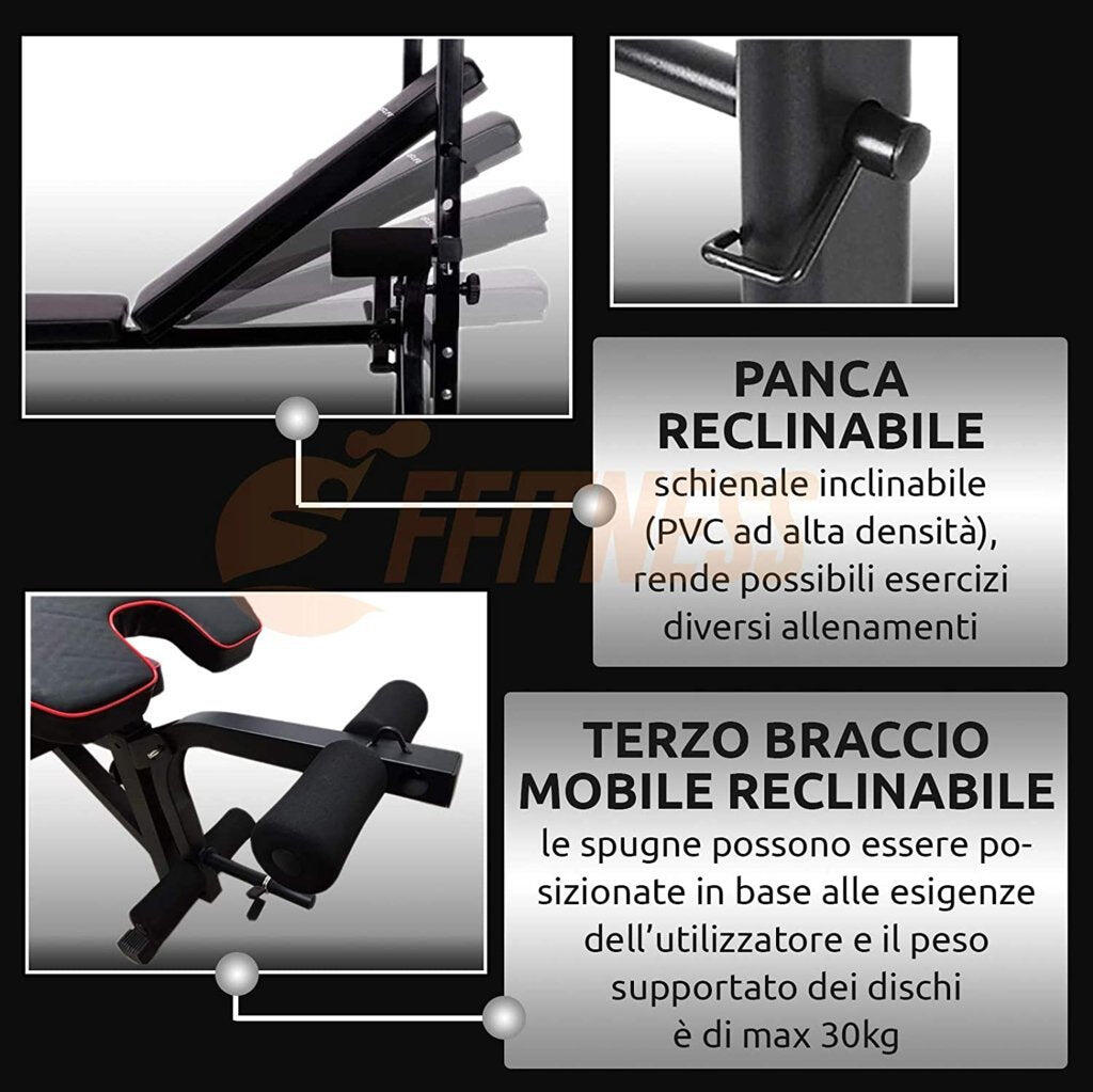 Panca Multifunzione con Bilanciere da 180CM FF 5/7