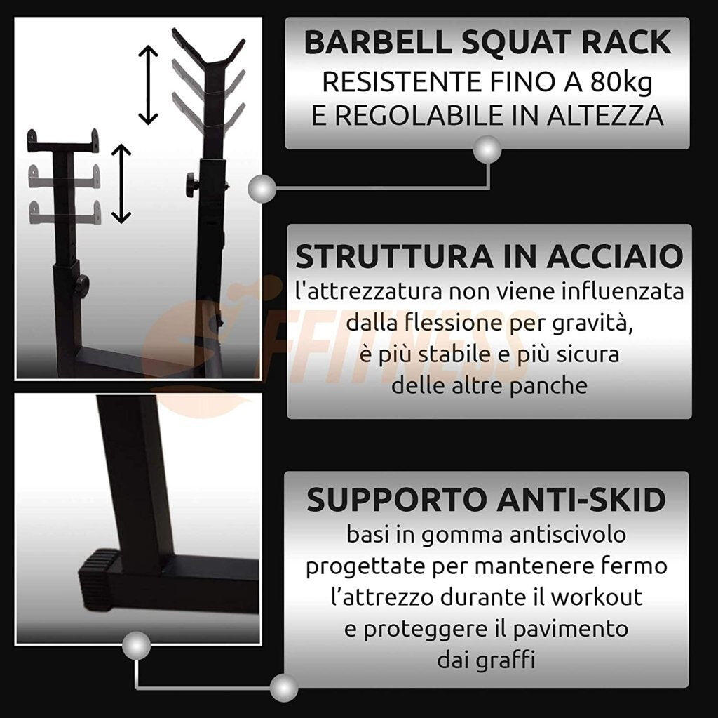 Panca Multifunzione con Bilanciere da 180CM FF 4/7