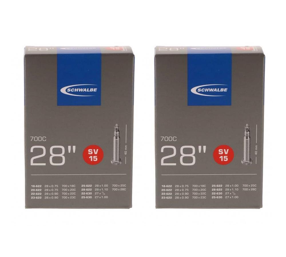 SCHWALBE Schwalbe 2x Schlauch SV15 28x0.75-1.10" (18/28-622/630) - 28 Zoll SV 40mm