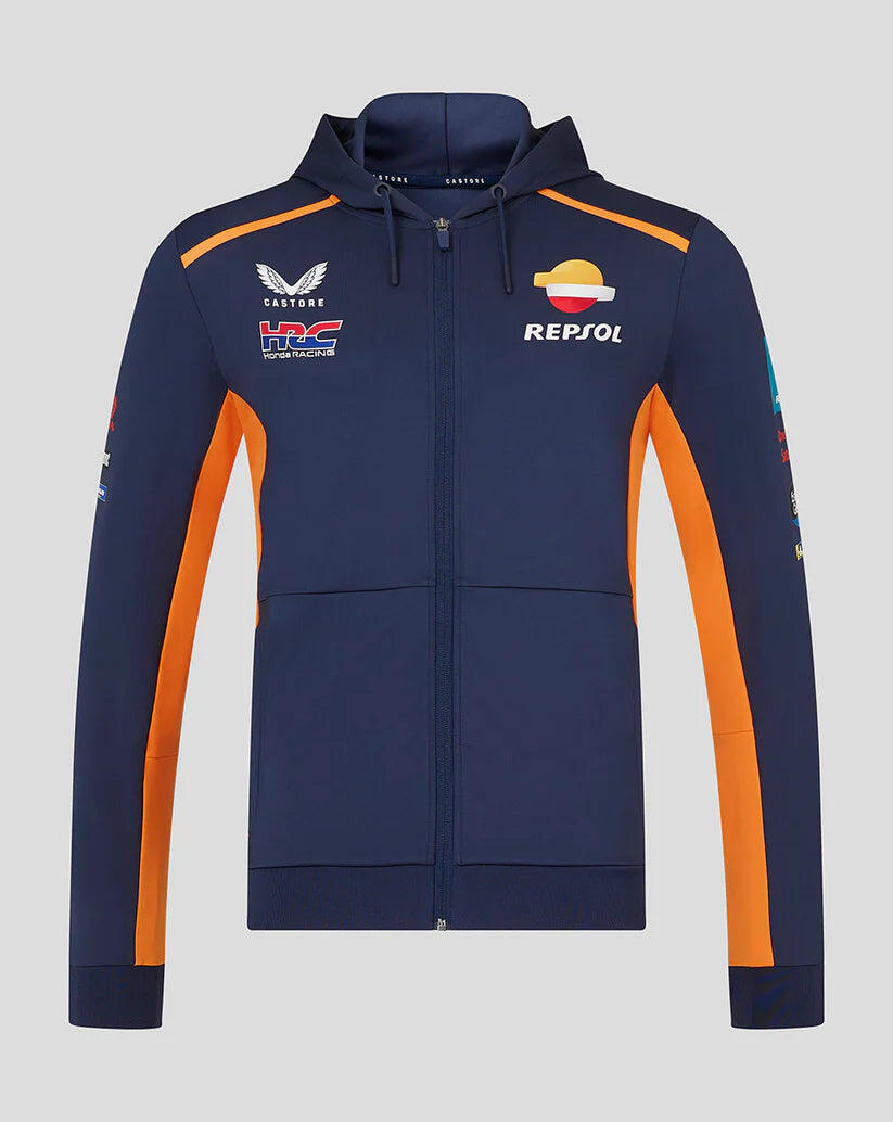 CASTORE Unisex Honda HRC Repsol Zip Up Hoodie - Black Iris