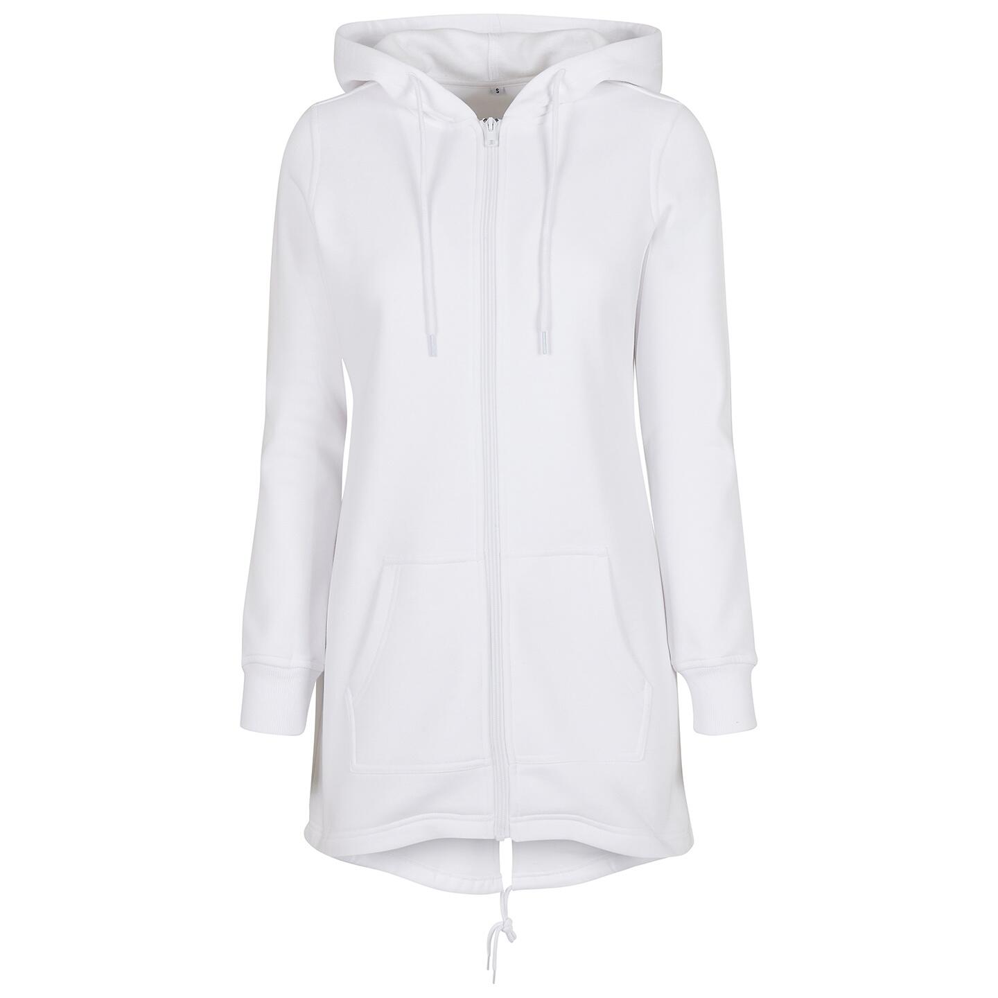 BUILD YOUR BRAND Womens/Ladies Sweat Parka (White)