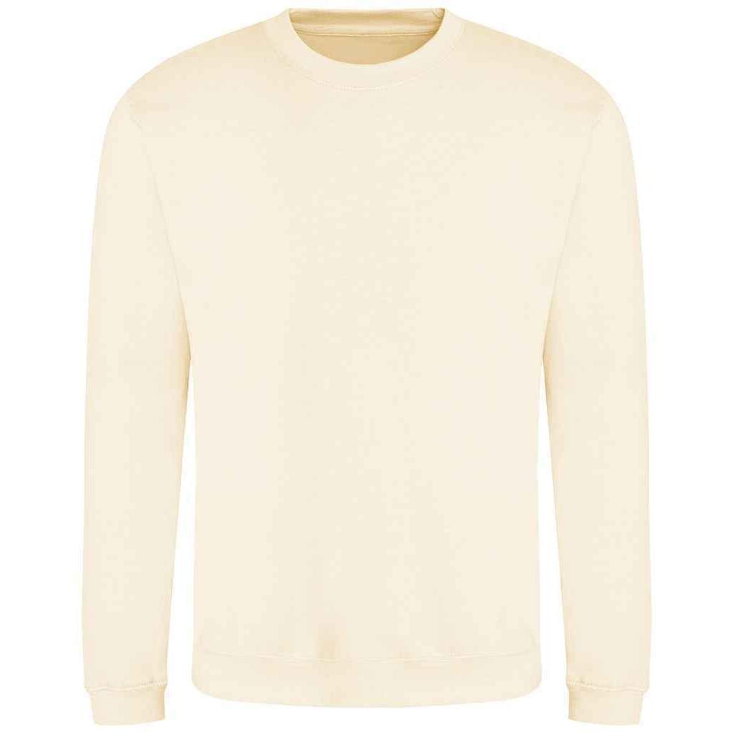 AWDIS Just Hoods Unisex Crew Neck Plain Sweatshirt (280 GSM) (Cream)