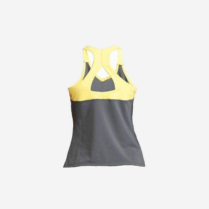 Canotta Da Donna Black Crown Helsinki Grigia E Gialla 3/5