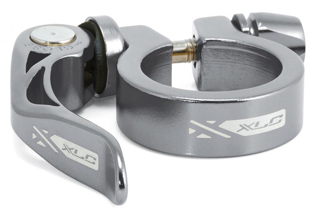 XLC Sattelstütz-Klemmring PC-L04 Ø 31,6mm, titanfarbig mit Schnellspanner 2/2