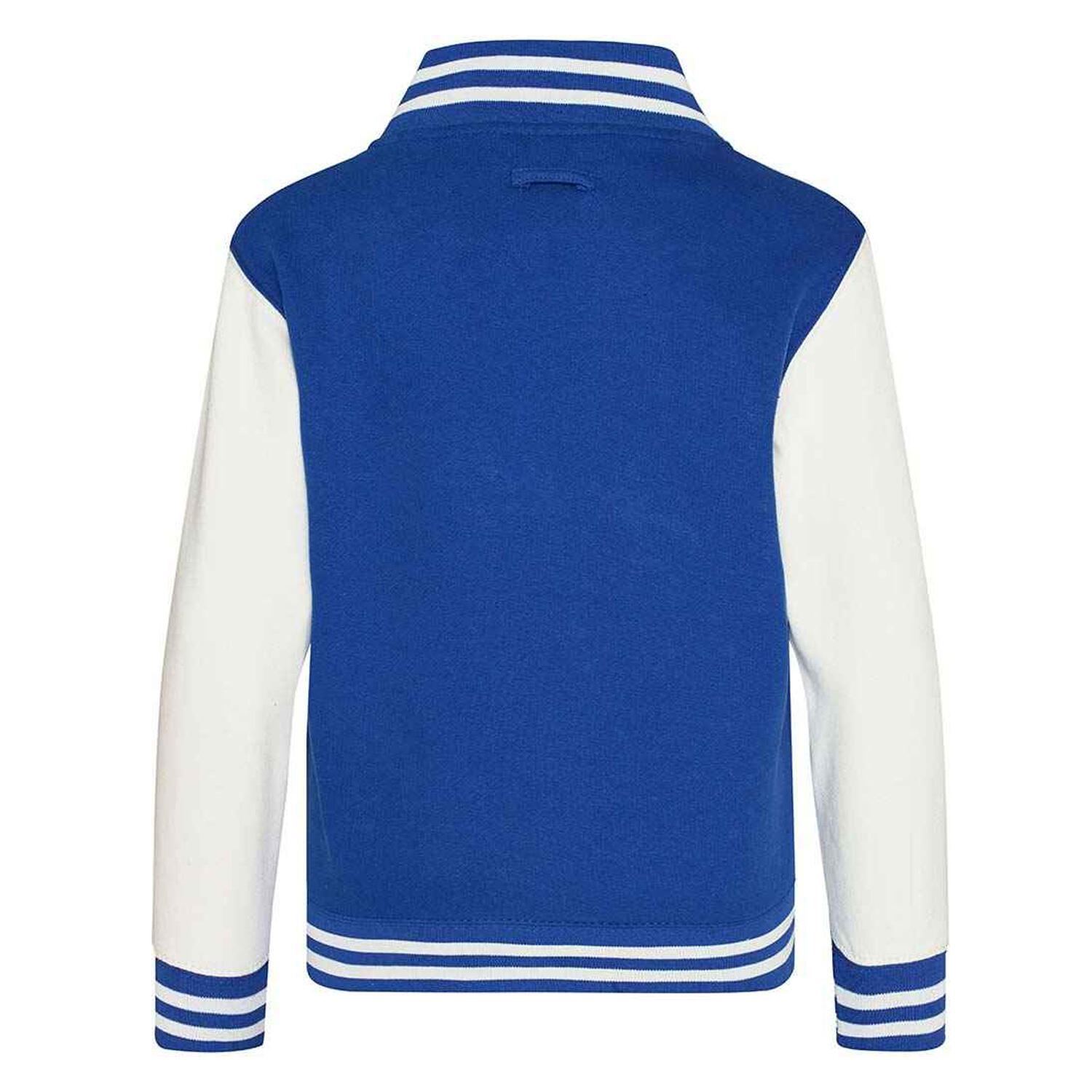 Childrens/Kids Varsity Jacket (Royal Blue/White) 2/2