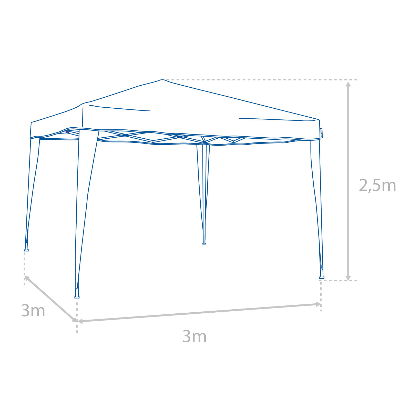 Goodyear - Carpa plegable 3x3 m Beige Multifuncional | Impermeable | Ideal para 2/3