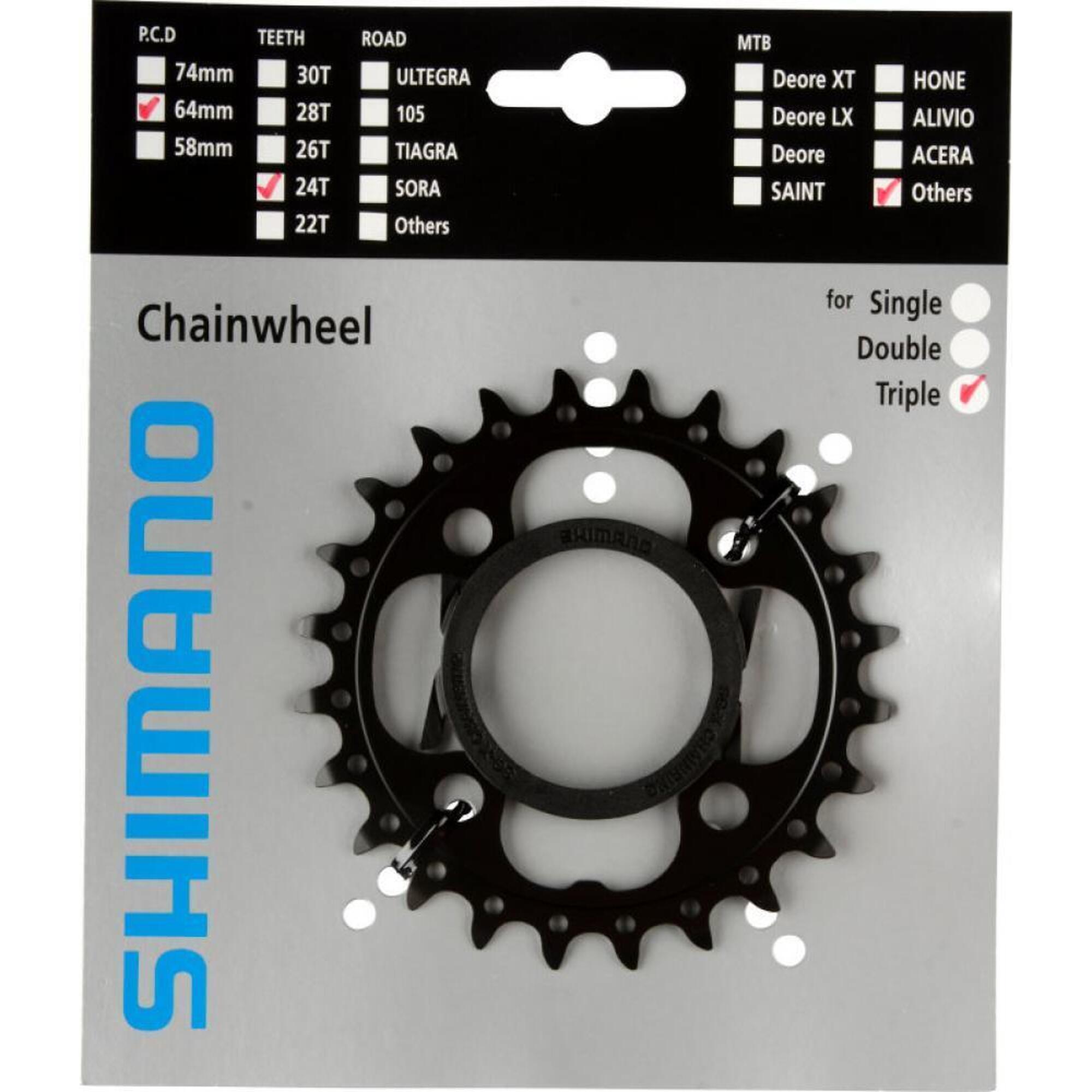 Shimano - Shimano Kettingblad Fc-m522 Fc-t521 Shim.chainring 24z 4l 64lk Sw M521 - Plateau De Pédalier - Taille Unique - Decathlon