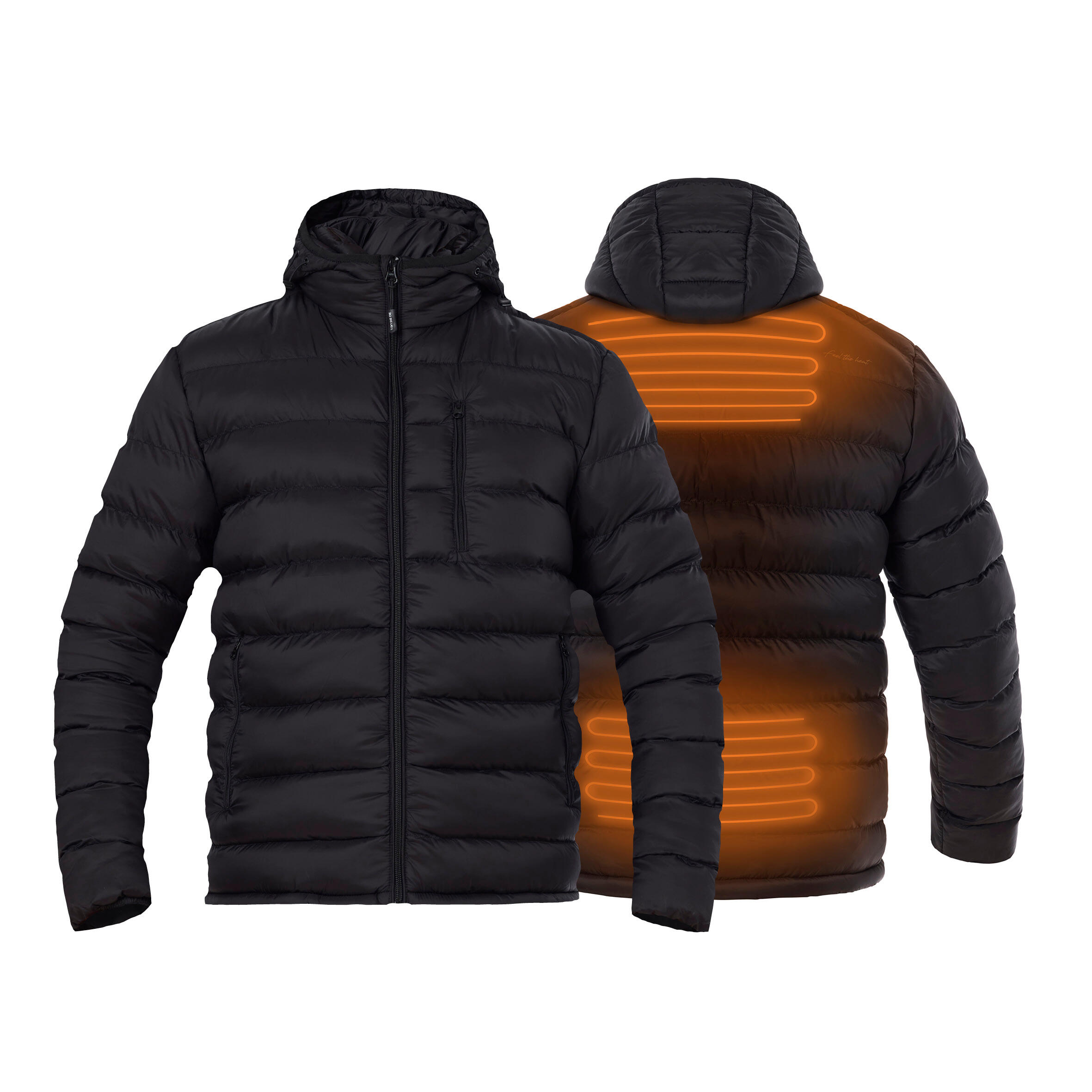 Veste matelassée chauffante -Capuche ajustable -Noir Super batterie 2/7