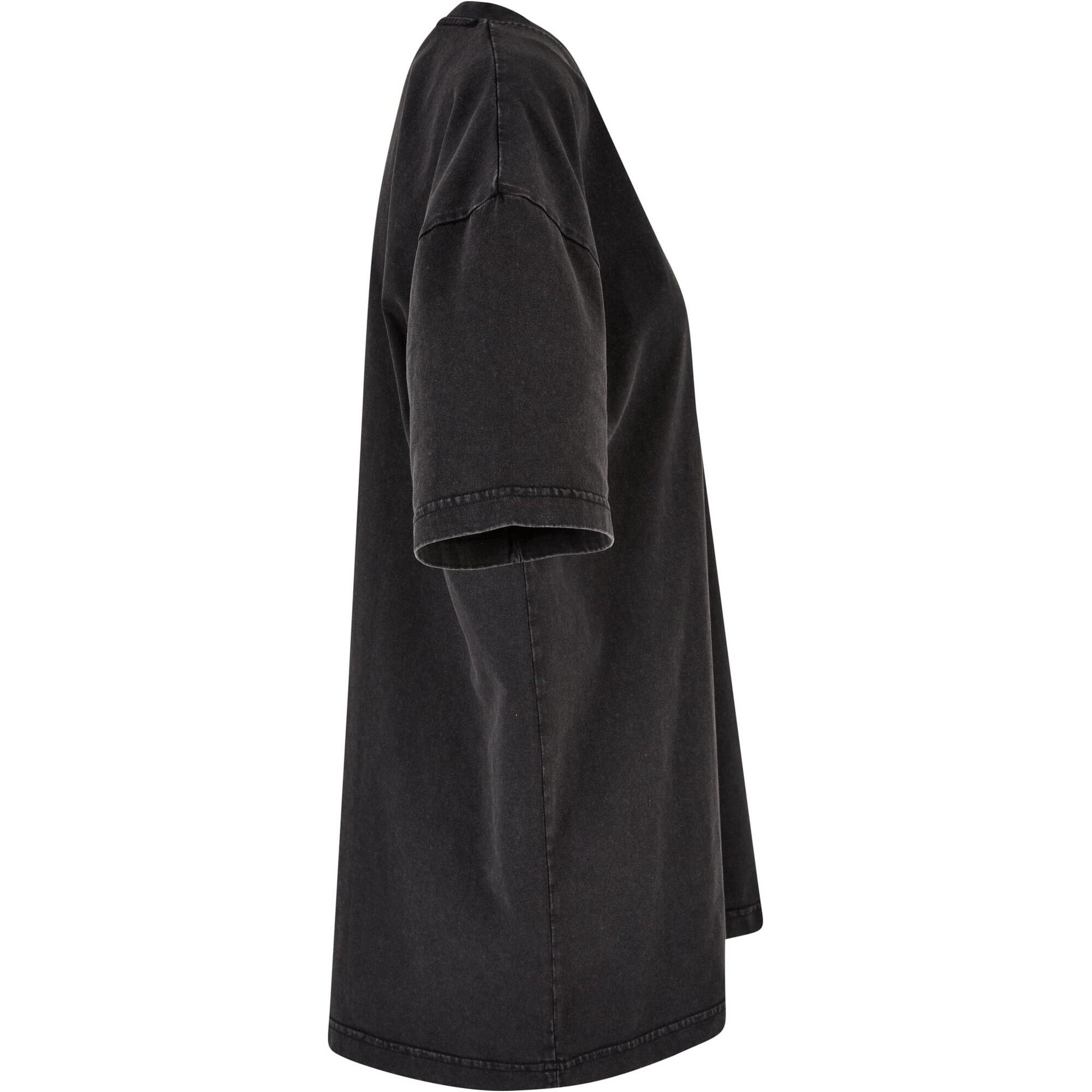Womens/Ladies Acid Wash Oversized TShirt (Black) 4/4