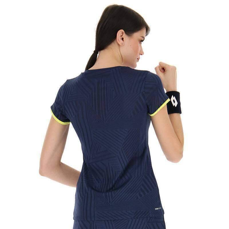 Camiseta Lotto Superfast V Denim Dark Yellow Acid Women 3/5