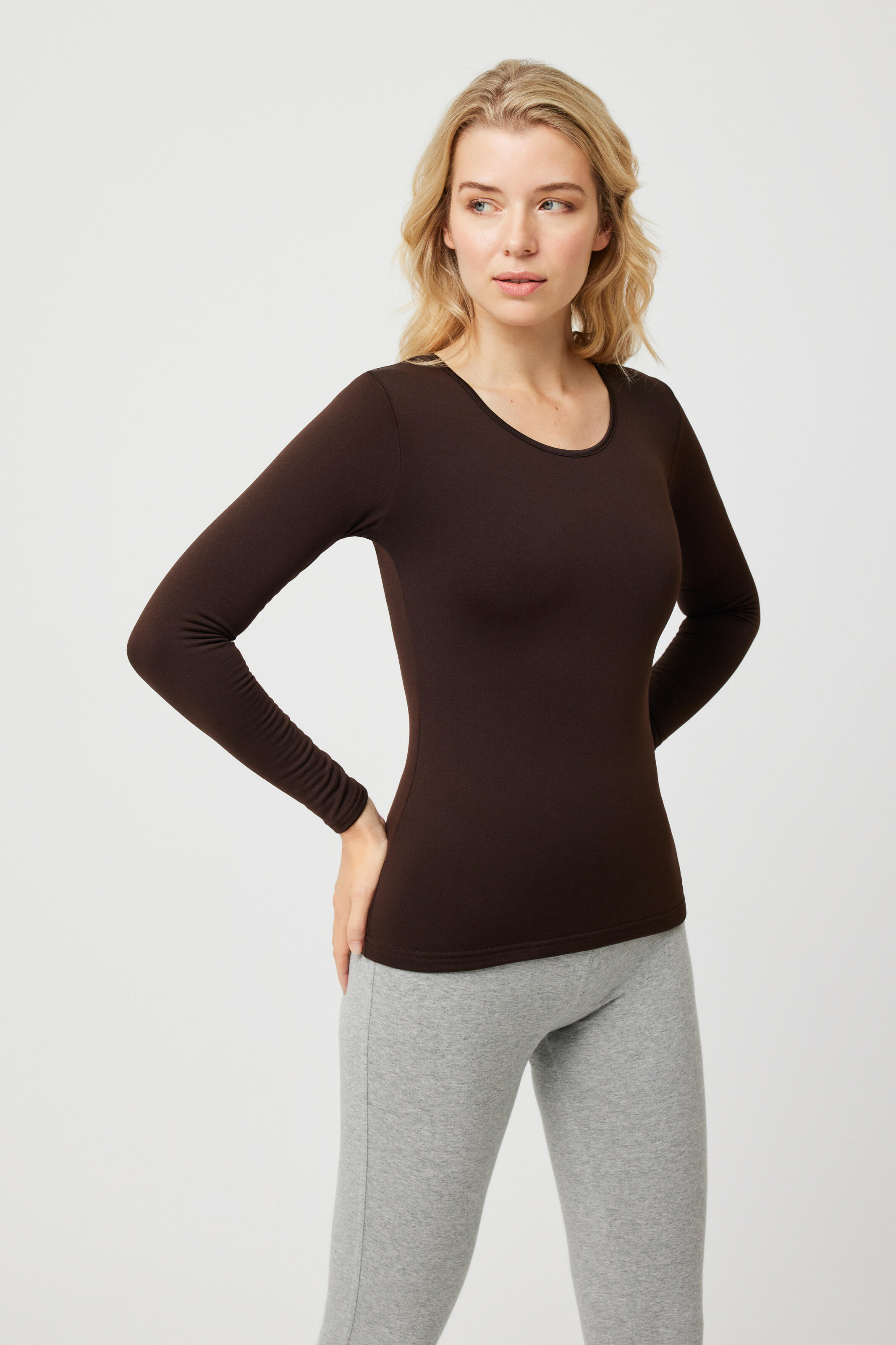 Camisola térmica de manga comprida em vison 6/7