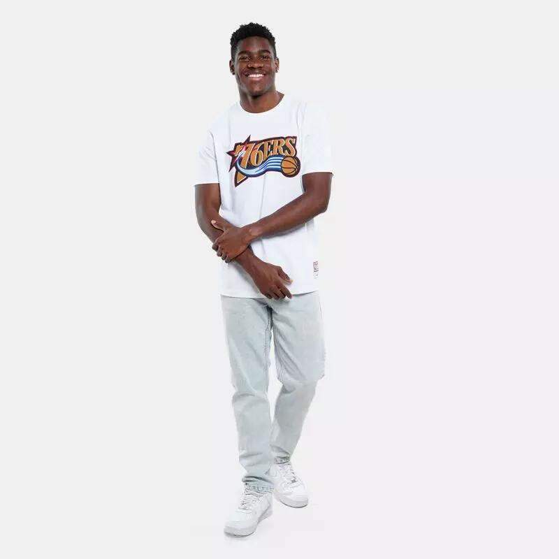T-Shirt NBA Philadelphia 76ers Mitchell & Ness Team logo Table Blanc 4/5