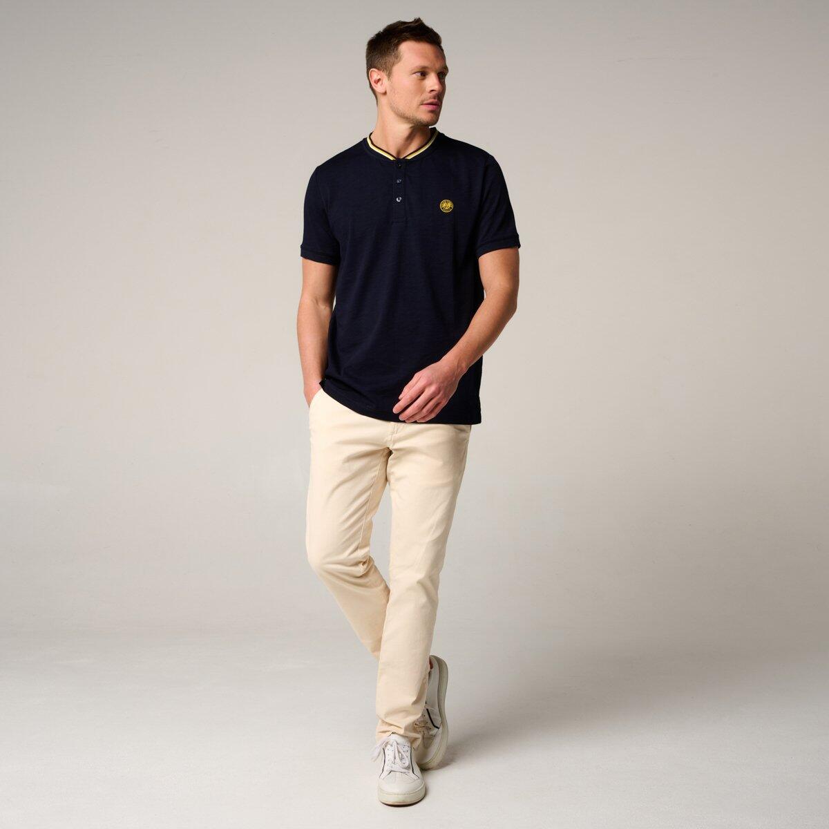Polo Heritage col mao homme Roland-Garros - Marine 3/5