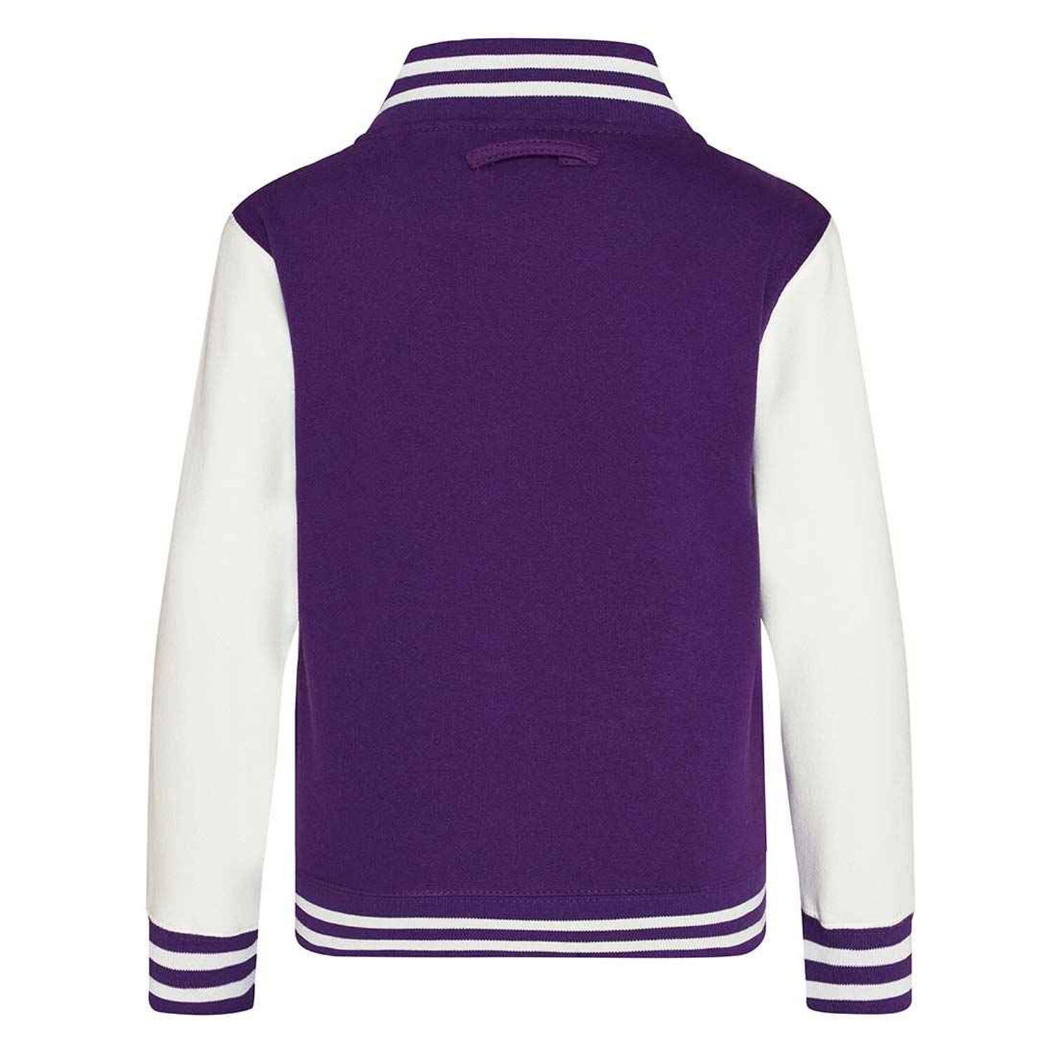 Giacca College Bambini Awdis Viola Bianco 2/2