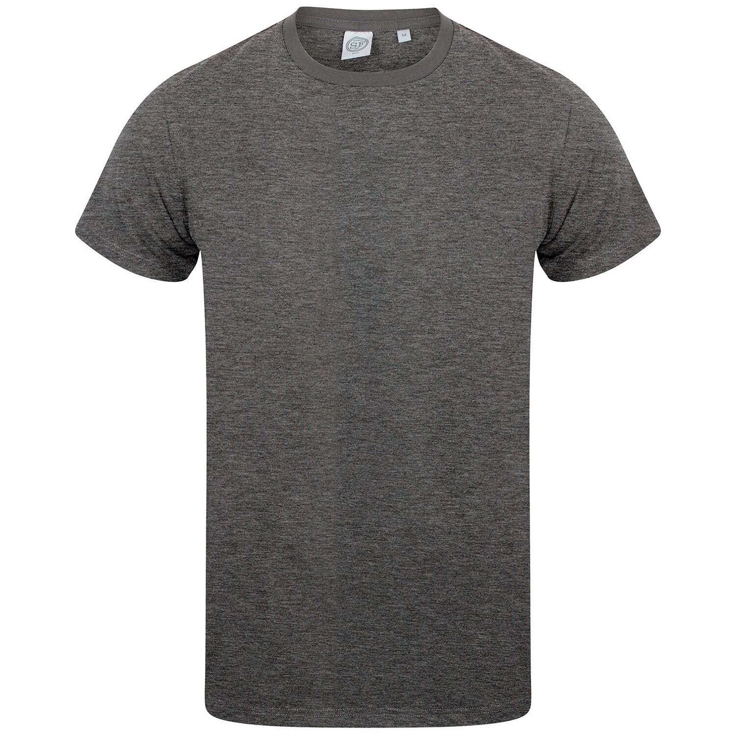 Mens Feel Good Heather Stretch TShirt (Heather Charcoal) 1/3