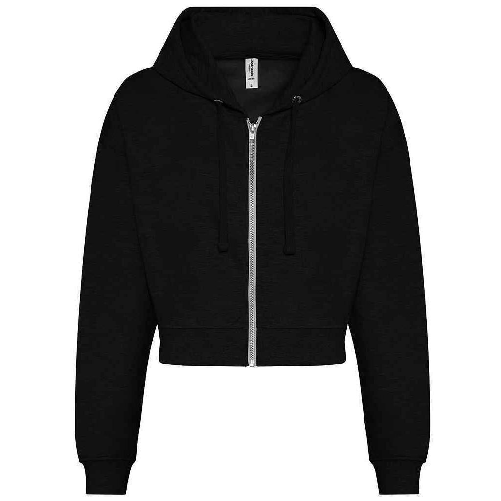 AWDIS Womens/Ladies Cropped Hoodie (Deep Black)