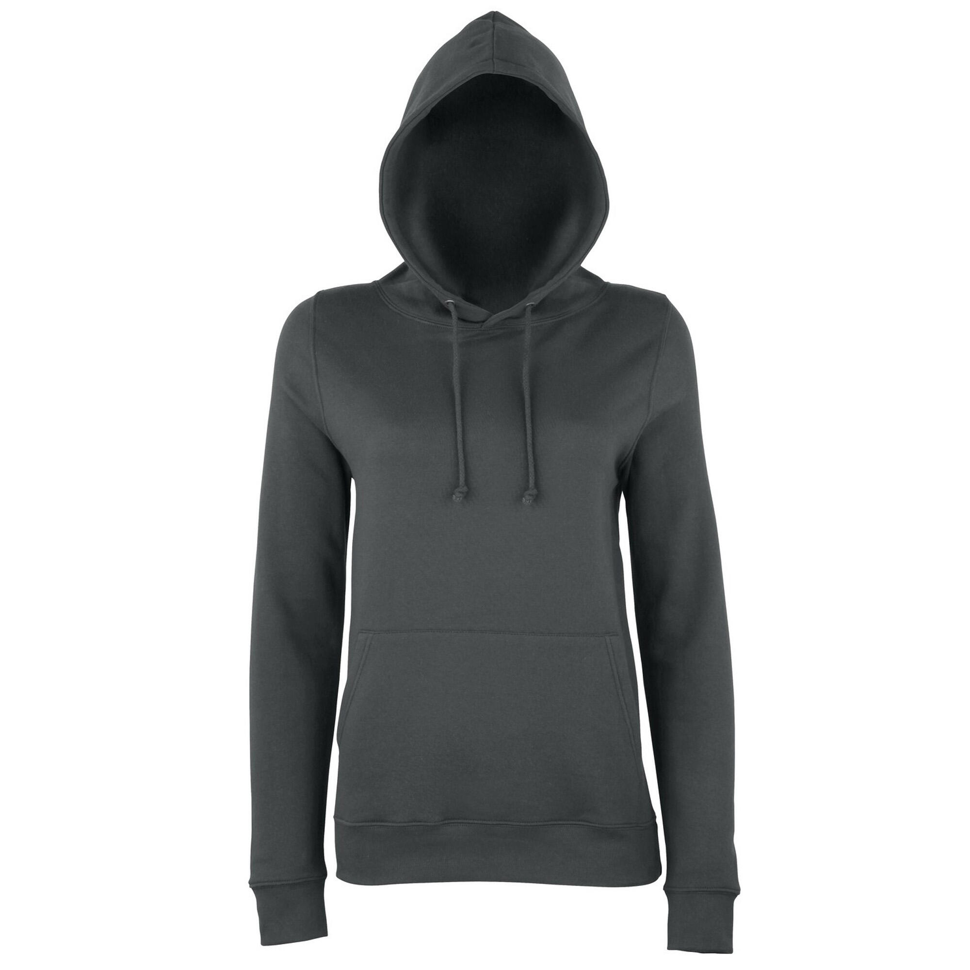 AWDIS Just Hoods Womens/Ladies Girlie College Pullover Hoodie (Charcoal)