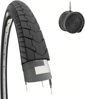 1 Copertone Bici 26 Nero + 1 Camera Bicicletta 26x13/8 Olanda Gomme EV