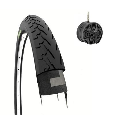 Band 700x32c (32-622)+binnenband, band zwart weg 700 x 32c fiets ev