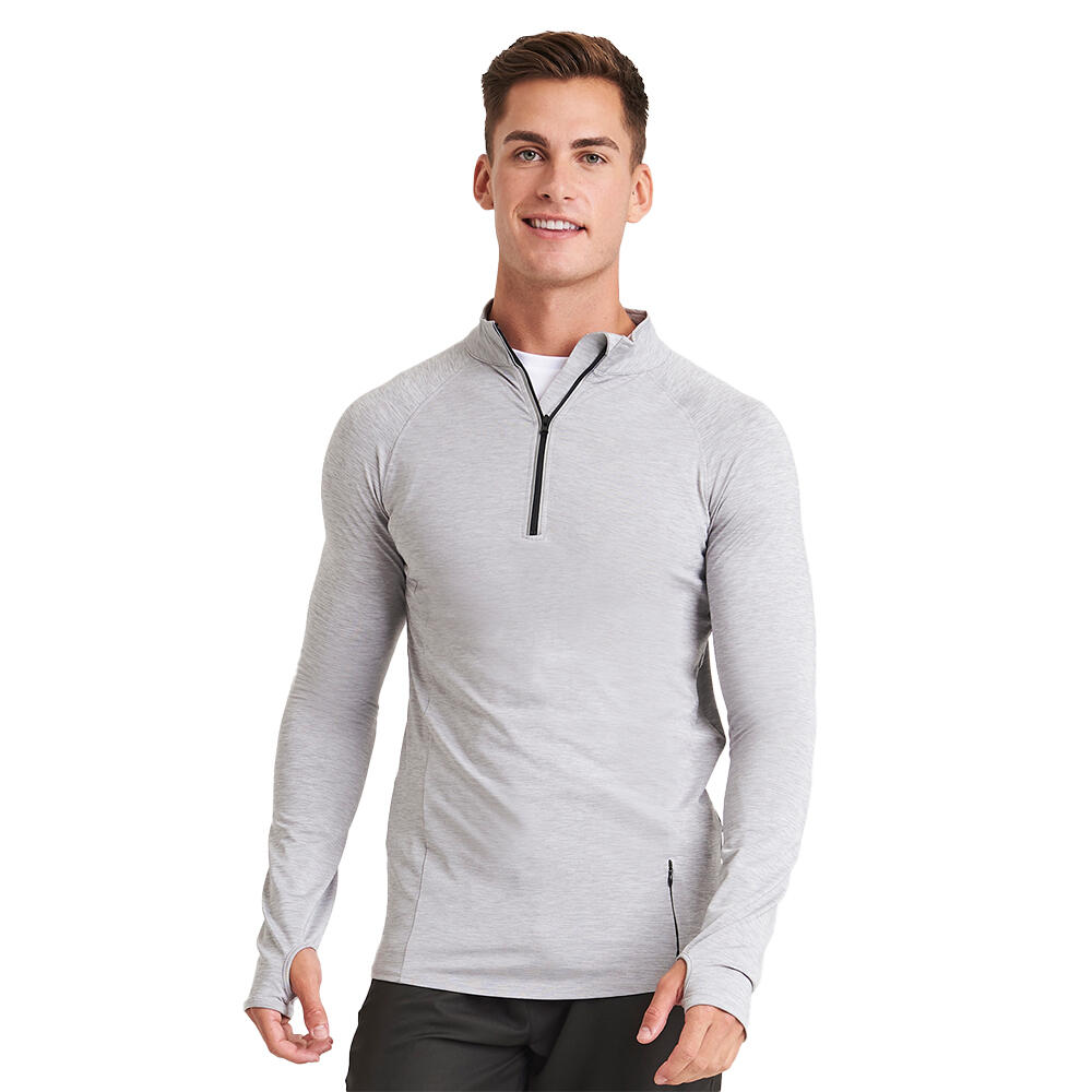 Mens CoolFlex Half Zip LongSleeved Top (Silver Grey) 4/4